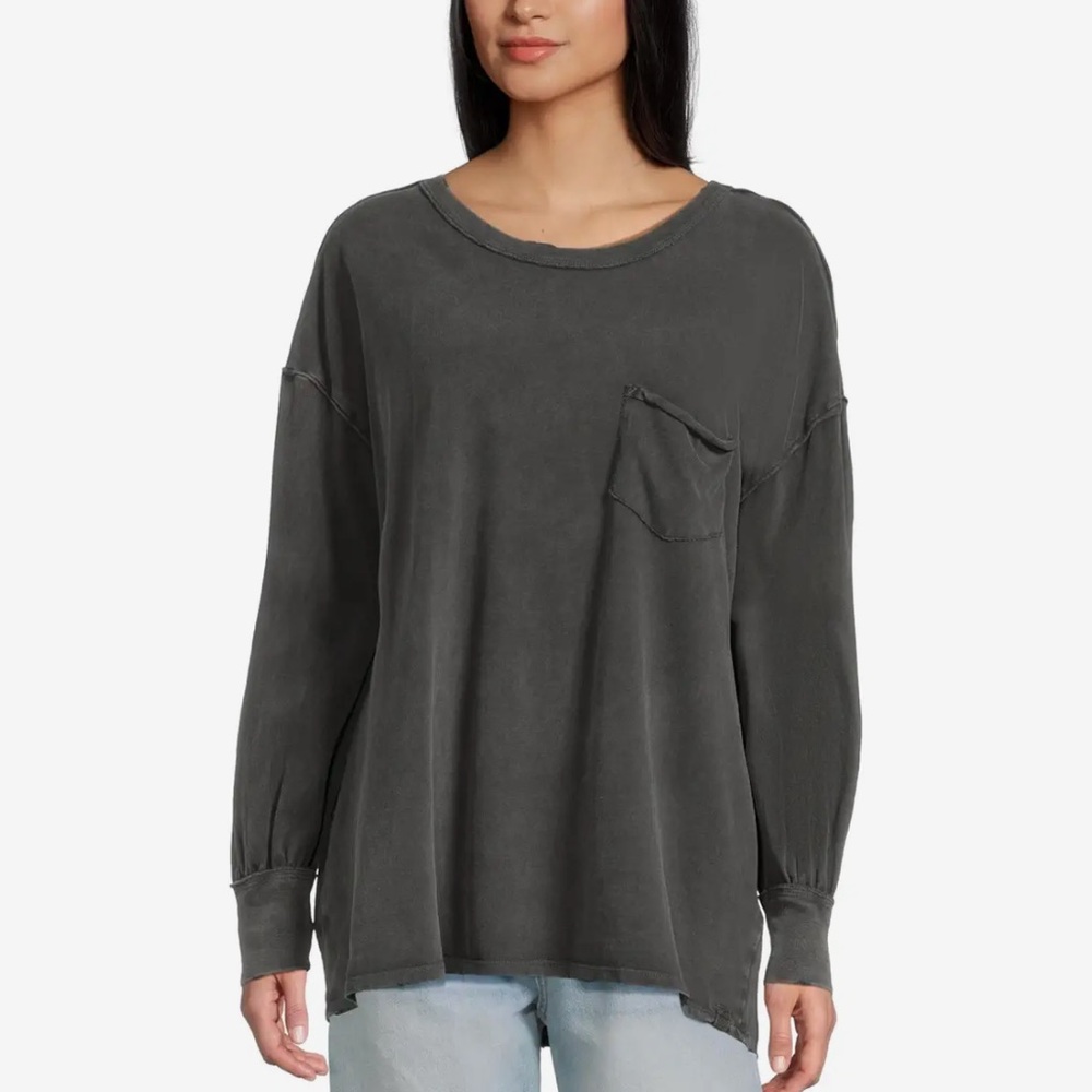 FREE PEOPLE Long Sleeve Cotton Shirt